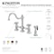 Kingston Brass KS3791AXBS Restoration Bridge Kitchen Faucet W/ Brass Sprayer, Chrome KS3791AXBS - alternate 2